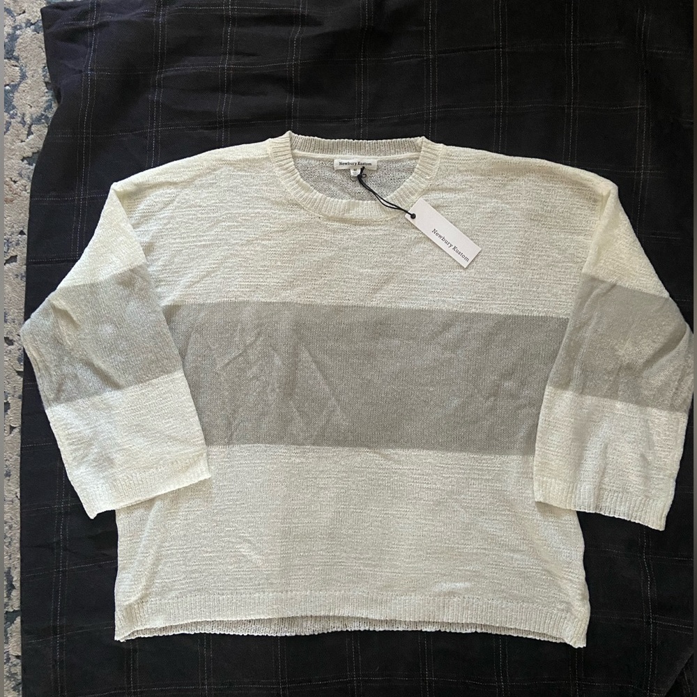 Newbury Kustom Sweater-NWT Med. White/Grey